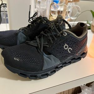 On Running shoes! Torn but still good soles and comfortable